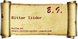 Bitter Izidor névjegykártya